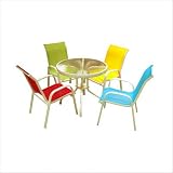 Kid's Five Piece Chair Set Sling Color: Lime Green