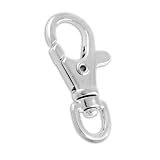Chrome Lobster Claw Trigger Snap Hook Swivel Eye Pet Leash Strap 1-1/2" x 3/8"