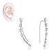 .925 Sterling Silver 1 Carat Total Weight Cz Climber Earrings with Fish Hook