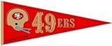 IMAGE OF New San Francisco 49ers Red Throwback Wool Pennant Features High Quality Embroidery And AppliquÉ