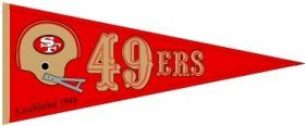 San Francisco 49ers Red Throwback Wool Pennant Features Embroidery And AppliquÉ