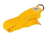 Yoga belt ASANA - with metal clasp - yellow, 300 x 3.8 cm, 100% cotton, machine washable up to 40°C