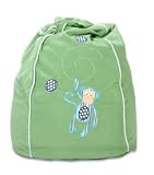 Cocoon Couture Mini Monkey Kids Bean Bag Cover, Blue Monkey on Green