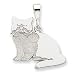 14k White Gold Domestic Cat Pendant