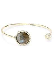 Jolie B. Ray "Vino" Labradorite and Diamond Open Bangle Bracelet