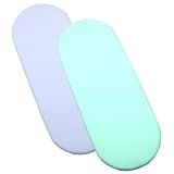 Pack of 2 Fitted Moses Basket Sheets 100% Cotton - 1 White & 1 Aqua