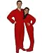  : Red Fleece Adult Footed Pajamas with Drop Seat