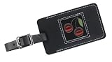 Black Cherries Leather Luggage Tag
