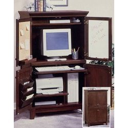 Coffee-finish Computer Armoire by Homestyles