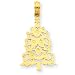 14k Polished Christmas Tree Pendant - JewelryWeb