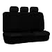FH Group Three- Row 7 Seater Multifunctional Flat Cloth Car Seat Covers, Airbag Compatible and Split Bench - Fit Most Car, Truck, SUV, or Van Black