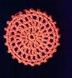 Neon Coral Classic Crocheted Hair Bun Cover- MEDIUM