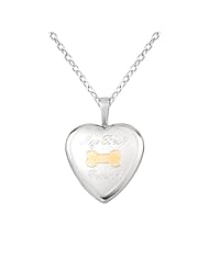 Sterling silver Heart Shaped Locket w/ Bone "My Best Friend" Necklace