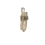 Quartz Pendant 11 Wire Wrap Clear Twin Point Crystal Silver Gemstone 1.9