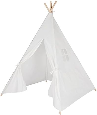 Byhust Pink Canvas Teepee Kids Play Tent Children Playhouse