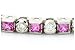 14K White Gold 4.65cttw. Pink Sapphire & Diamond Bracelet