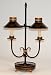 Black & Gold Metal Tole Styled Twin Arm Table Lamp