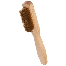 Weiler 0.005" Wire Size, 6" X 1/2" Block Size, 3 X 10 No. Of Rows, Crimped Brass Fill, Wood Block, Small Hand Scratch Brush