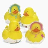Dozen Vinyl Baby Shower Rubber Duckys - Pink & Blue