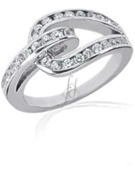 0.60 Ct Round Cut Diamond Love Knot Style Fashion Ring 14K WHITE GOLD SI2 COLOR-H