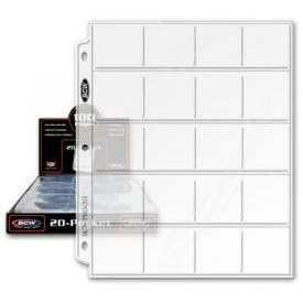 20 (Twenty) - BCW (or Ultra Pro) Pro 20-Pocket Coin Storage Page - Coin & Currency Collecting Supplies