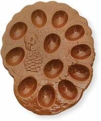 Table Accent: Turkey Stoneware Deviled Egg Plate