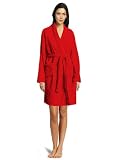 Cozy Home Collection: Ultra Soft Shawl Bathrobe - Plush Fleece Robe, 100% Microfiber, Color: Rich Red, Size: S / M