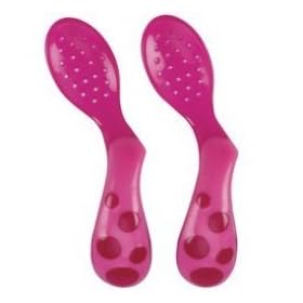 Sassy Less Mess Toddler Spoon 2pk - Pink: Baby