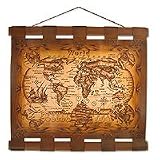 NOVICA Leather map, 'Modern World'
