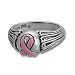 breast cancer - Breast Cancer Awareness Enamel Pink Ribbon Sterling Silver Ring Size 6