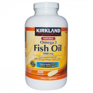 Kirkland Signature Omega-3 Fish Oil Concentrate, 400 Softgels, 1000 mg Fish Oil with 30% Omega-3s (300 mg)