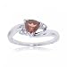 Womens White Gold Ring with Trillion Garnet & Diamonds