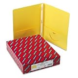 Smead 88062 Two-Pocket Portfolios with Tang Fasteners, Yellow, 25 per Box