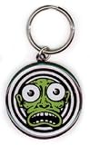 Scary Hypnotizing Green Alien Metal Key Chain by Kalynn Campbell