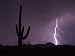 Single Lightning Bolt Strikes in the Desert During Monsoon Season, Arizona Photographic Poster Print by Mike Thiess, 16x12
