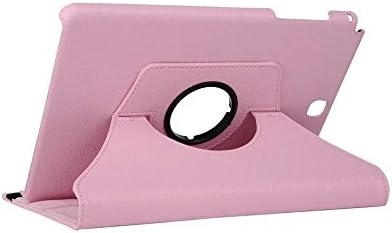 Dengpin PU Leather Litchi Grain Multi Angle 360 Degree Rotating Flip Stand Smart Cover Case for Samsung Galaxy Tab A 9.7 P550 P555 9.7'' Inch Tablet(Pink)