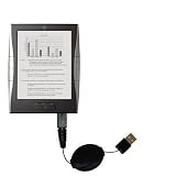 Retractable USB Cable for the iRex Digital Reader 1000 with Power Hot Sync and Charge capabilities - uses Gomadic TipExchange Technology