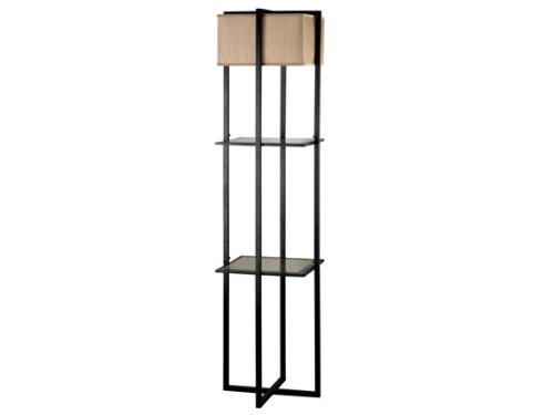 Kenroy Home Planar 62 Inch Floor Lamp In Oil Rubbed Bronze Finish With A Light Gold Square Shade