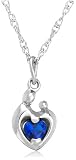 Sterling Silver Mother & Child September Birthstone Pendant by Janel Russell, 18"