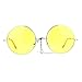 SA106 Hippie Oceanic Gradient Large Circle Lens Sunglasses Yellow