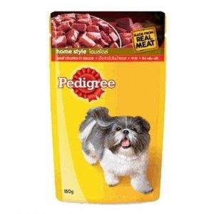 3x Pedigree Beef Chucks in Sauce Dog Food Pouch Bags Made Form Real Meat 150 G.