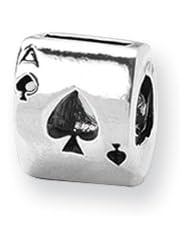 Ace of Spades Charm in Silver for 3mm Charm Bracelets
