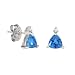 9ct White Gold Ladies Blue Topaz Trillion/Diamond Earrings