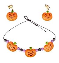 Costume Accessories Jewellery Pumpkin Necklace And Ear Rings