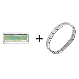 Aqua Best Mom Superlink Italian Charm Bracelet