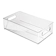 InterDesign Fridge and Freezer Storage Bin, 8-Inch by 4-Inch by 14.5-Inch, Clear