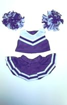 Purple Cheerleader Outfit fits Webkinz, Shining Star and 8" - 10" Make Your Own Stuffed Animals