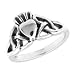 Sterling Silver Antiqued Claddagh Ring (6) title=
