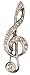 Alessandro Musical Gift - Treble Clef Brooch in Silver
