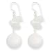 Sterling Silver White Moonstone & White Jade Earrings